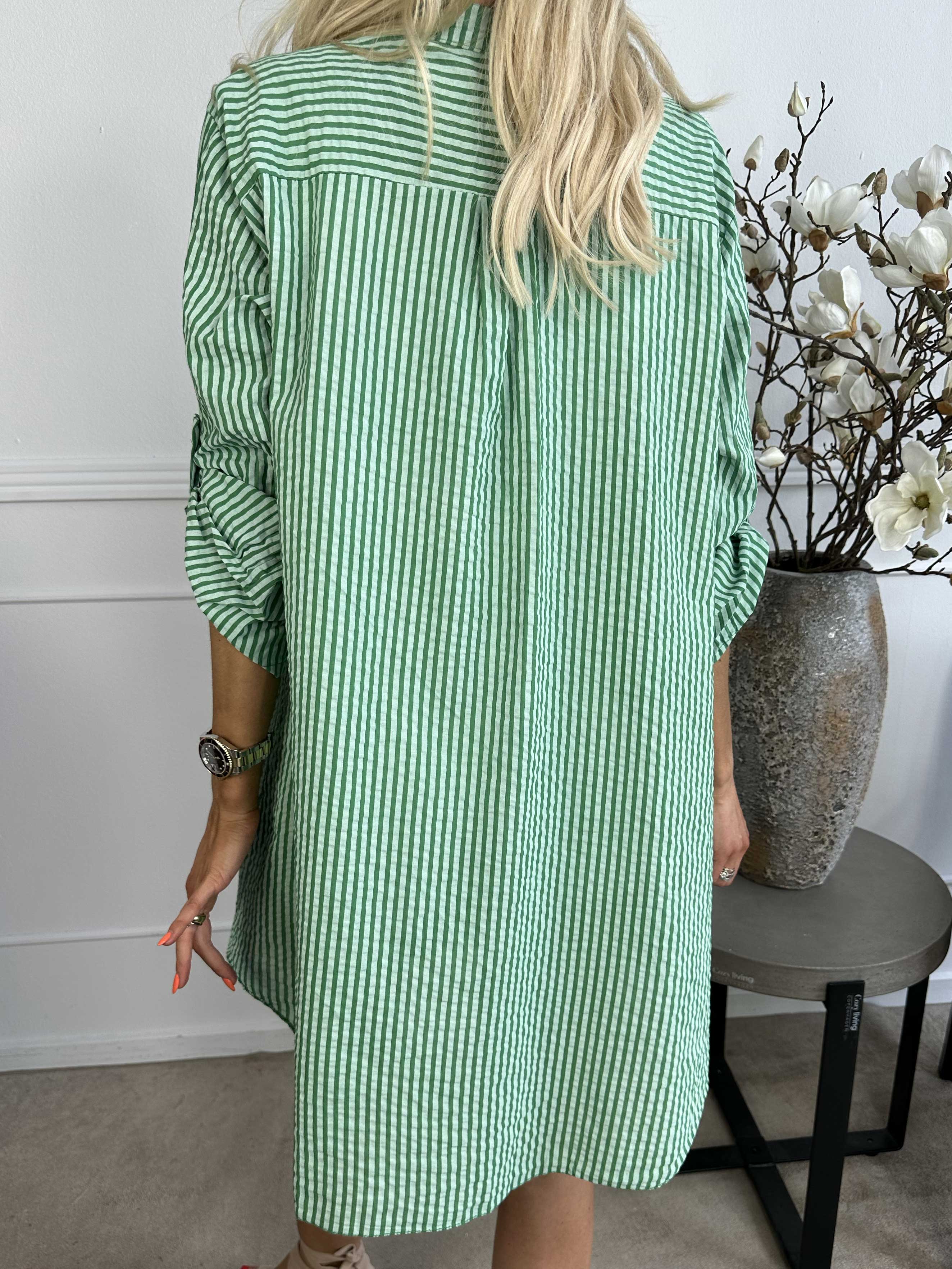 Carmina - Randig bomullsskjorta med bröstfickor